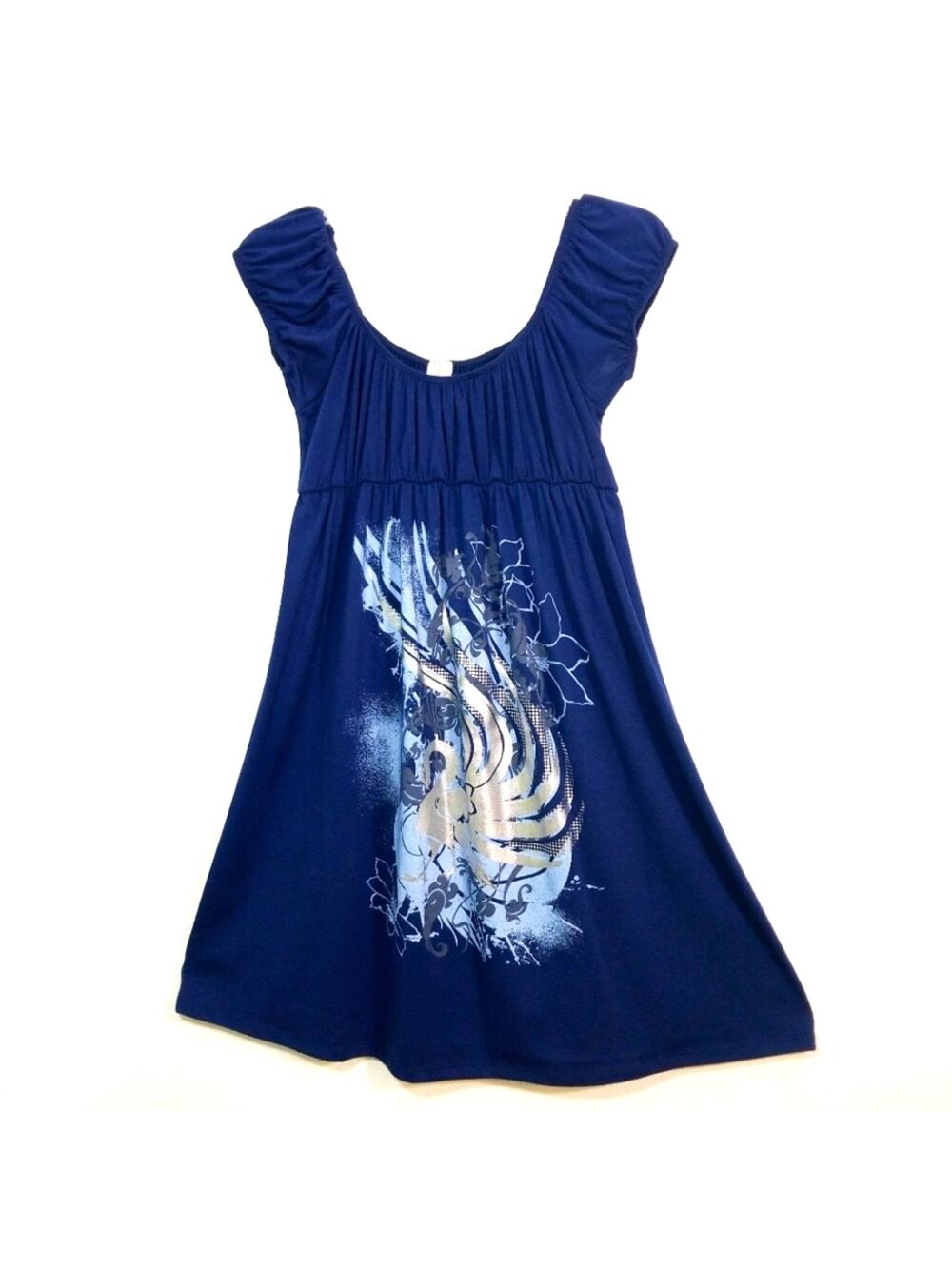 Bellezza metallic silver Phoenix empire dress M